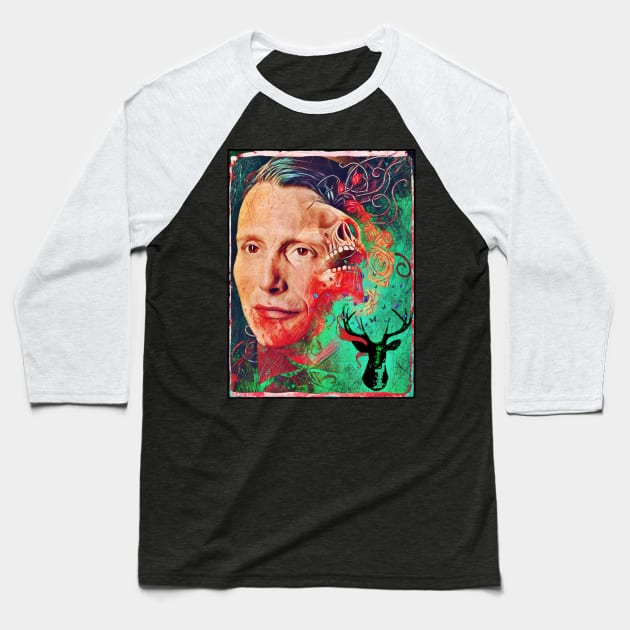 Hannibal Psychedelic Mythos Baseball T-Shirt by OrionLodubyal